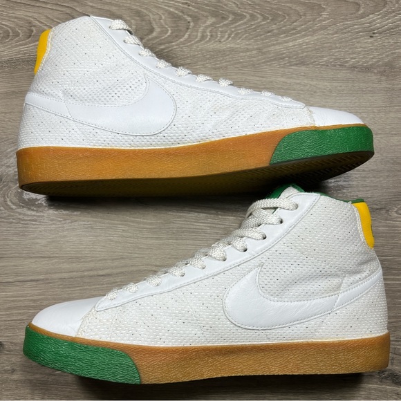 Vintage Nike Blazer Mid 73 Brazil White Classic Deadstock Shoes Size W13 M11.5 - Picture 3 of 13